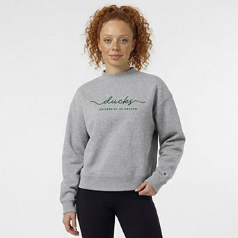 Women's Champion Gray Oregon Ducks Triumph Mock Neck Sweatshirt