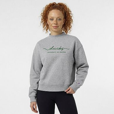 Women's Champion Gray Oregon Ducks Triumph Mock Neck Sweatshirt