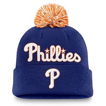 Men's Nike Royal Philadelphia Phillies Peak Cuffed Knit Hat with Pom