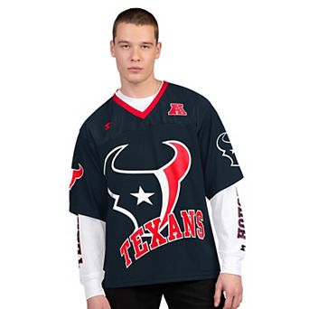 Men's Starter Navy/White Houston Texans Short Sleeve & Long Sleeve T-Shirt Combo Pack