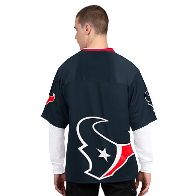 Men's Starter Navy/White Houston Texans Short Sleeve & Long Sleeve T-Shirt Combo Pack