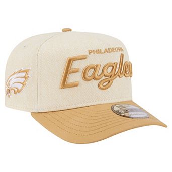 Men's New Era Cream Philadelphia Eagles Herringbone 9FIFTY A-Frame Snapback Hat