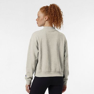 Women's Champion Cream Oklahoma Sooners Triumph Mock Neck Sweatshirt