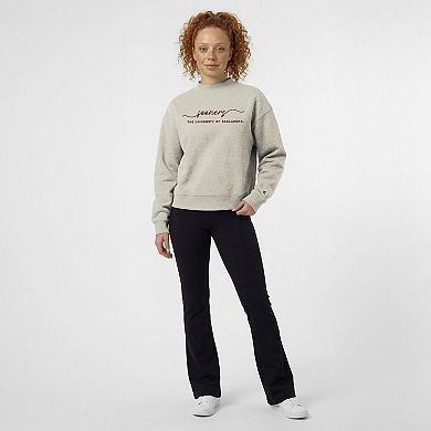 Women's Champion Cream Oklahoma Sooners Triumph Mock Neck Sweatshirt