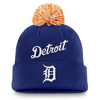 Men's Nike Royal Detroit Tigers Peak Cuffed Knit Hat with Pom