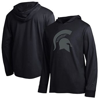 Men's Champion Black Michigan State Spartans Tonal All Star Long Sleeve Hooded T-Shirt