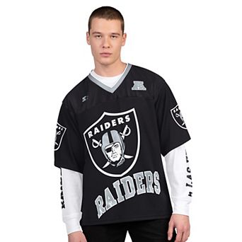 Men's Starter Black/White Las Vegas Raiders Short Sleeve & Long Sleeve T-Shirt Combo Pack