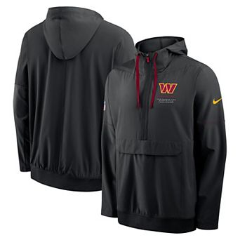 Men's Nike Black Washington Commanders Sideline Anorak Half-Zip Hooded Jacket