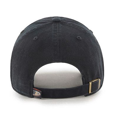 Men's '47 Black Anaheim Ducks Logo Clean Up Adjustable Hat