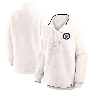 Women's Fanatics White Winnipeg Jets Rush Sherpa Half-Snap Pullover