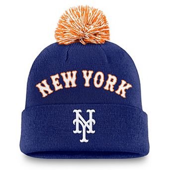Men's Nike Royal New York Mets Peak Cuffed Knit Hat with Pom