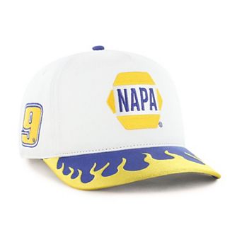 Men's '47 White/Yellow Chase Elliott Flame Hitch Adjustable Hat