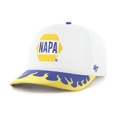 Men's '47 White/Yellow Chase Elliott Flame Hitch Adjustable Hat