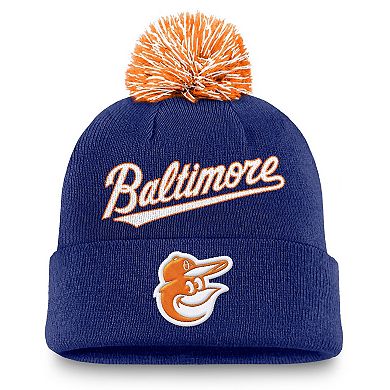 Men's Nike Royal Baltimore Orioles Peak Cuffed Knit Hat with Pom