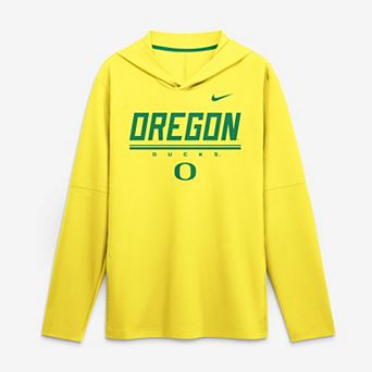 Men's Nike Yellow Oregon Ducks 2026 Sideline Lightweight Long Sleeve Hooded Dri-FIT Top