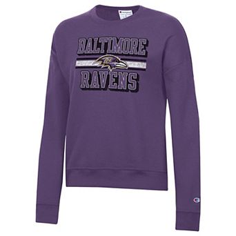 Women's Champion Purple Baltimore Ravens Powerblend Fleece Sweatshirt
