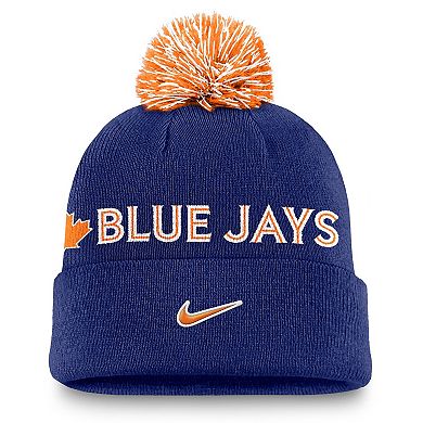 Men's Nike Royal Toronto Blue Jays Peak Cuffed Knit Hat with Pom