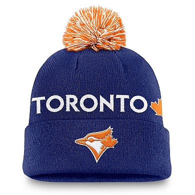Men's Nike Royal Toronto Blue Jays Peak Cuffed Knit Hat with Pom