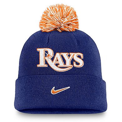 Men's Nike Royal Tampa Bay Rays Peak Cuffed Knit Hat with Pom