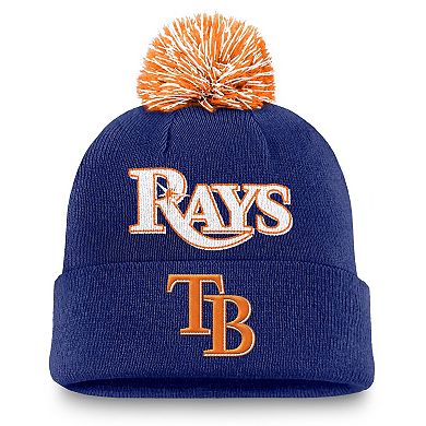 Men's Nike Royal Tampa Bay Rays Peak Cuffed Knit Hat with Pom