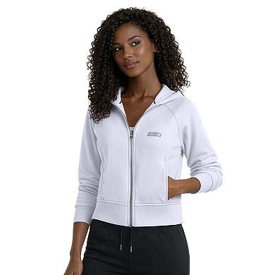 Women's Starter Blue Seattle Seahawks Cropped Pastels Full-Zip Hoodie