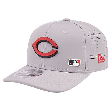 Men's New Era Gray Cincinnati Reds Laser Perforated 9SEVENTY Adjustable Hat