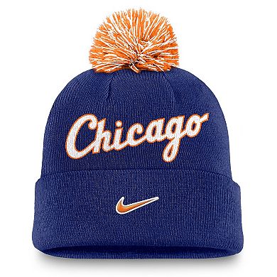 Men's Nike Royal Chicago White Sox Peak Cuffed Knit Hat with Pom