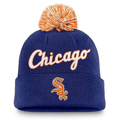 Men's Nike Royal Chicago White Sox Peak Cuffed Knit Hat with Pom