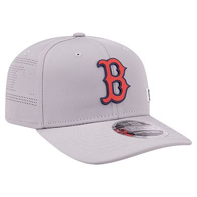 Men's New Era Gray Boston Red Sox Laser Perforated 9SEVENTY Adjustable Hat