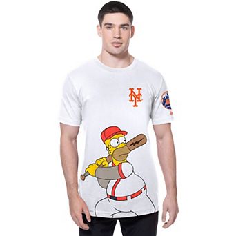 Men's New Era White New York Mets MLB x Simpsons Homer Wunderbat SS Tee
