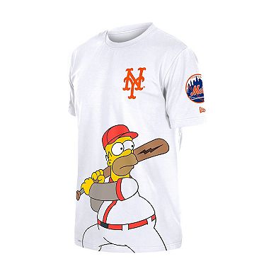 Men's New Era White New York Mets MLB x Simpsons Homer Wunderbat SS Tee
