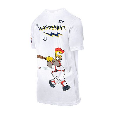 Men's New Era White New York Mets MLB x Simpsons Homer Wunderbat SS Tee