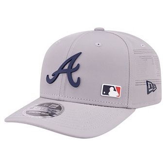 Men's New Era Gray Atlanta Braves Laser Perforated 9SEVENTY Adjustable Hat