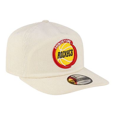 Men's New Era White Houston Rockets 19TWENTY 80s Chrome Corduroy Adjustable Hat