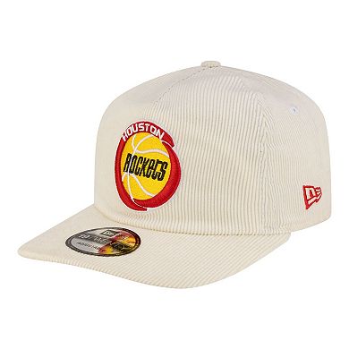 Men's New Era White Houston Rockets 19TWENTY 80s Chrome Corduroy Adjustable Hat