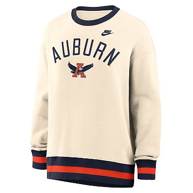 Women's Nike Natural Auburn Tigers Oversized Legacy Arch Phoenix Sweatshirt