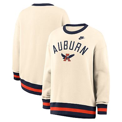 Women's Nike Natural Auburn Tigers Oversized Legacy Arch Phoenix Sweatshirt