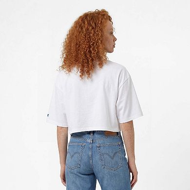 Women's Champion White Washington Commanders Boyfriend Cropped T-Shirt