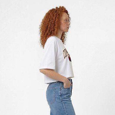 Women's Champion White Washington Commanders Boyfriend Cropped T-Shirt