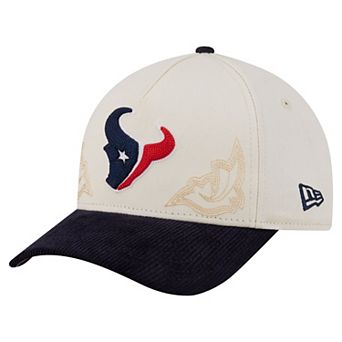 Men's New Era Cream/Navy Houston Texans Western 9FORTY A-Frame Adjustable Hat