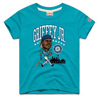 Youth Homage Ken Griffey Jr. Teal Seattle Mariners Cooperstown Collection Caricature Tri-Blend T-Shirt