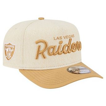 Men's New Era Cream Las Vegas Raiders Herringbone 9FIFTY A-Frame Snapback Hat