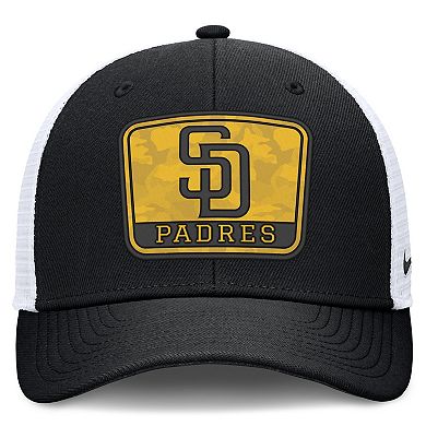 Men's Nike Black/White San Diego Padres Camo Rise Trucker Dri-FIT Adjustable Hat
