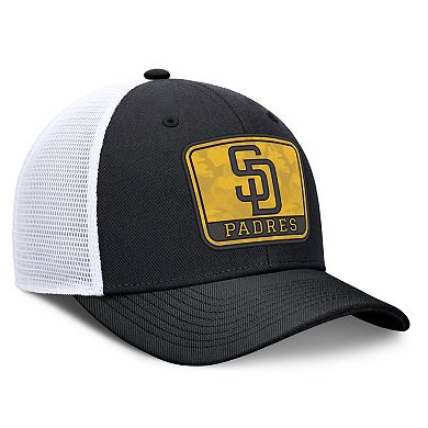 Men's Nike Black/White San Diego Padres Camo Rise Trucker Dri-FIT Adjustable Hat