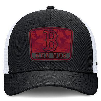 Men's Nike Black/White Boston Red Sox Camo Rise Trucker Dri-FIT Adjustable Hat