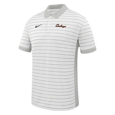 Men's Nike White Oklahoma State Cowboys Victory Stripe Dri-FIT Polo