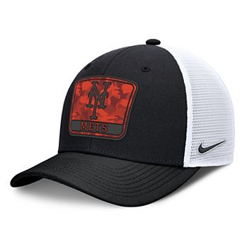 Men's Nike Black/White New York Mets Camo Rise Trucker Dri-FIT Adjustable Hat