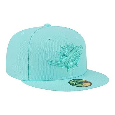 Men's New Era Turquoise Miami Dolphins Color Pack 59FIFTY Fitted Hat