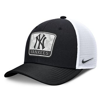 Men's Nike Black/White New York Yankees Camo Rise Trucker Dri-FIT Adjustable Hat