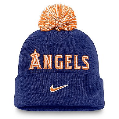 Men's Nike Royal Los Angeles Angels Peak Cuffed Knit Hat with Pom